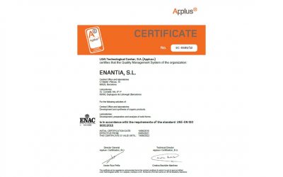 Renewal of Enantia’s ISO 9001:2015 Certificate